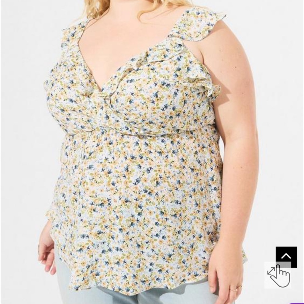Torrid Peplum Georgette Ruffle Surplice Tank Top